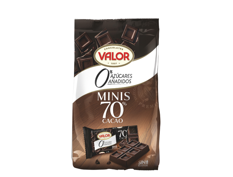 Minitabletas Chocolate negro 70% Sin Azúcar