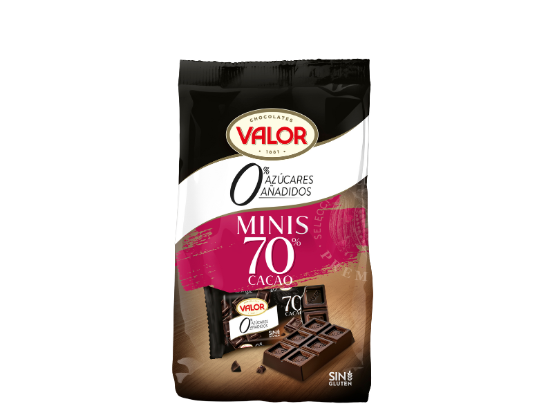 Dark Chocolate Mini bars 70% sugar-free