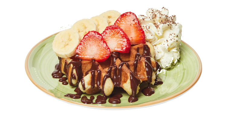 WAFFLE WITH FRUIT AND CHOCOLATE